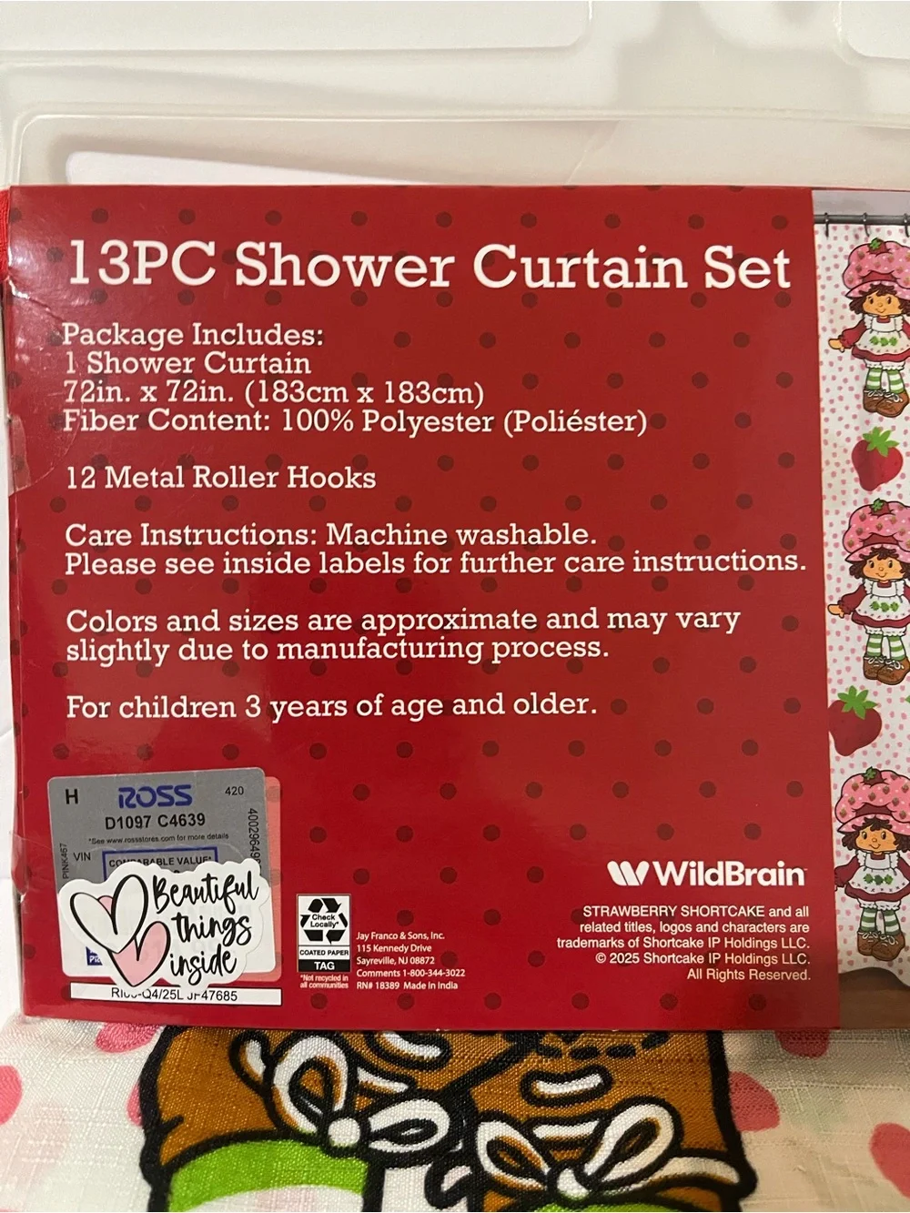 Strawberry Shortcake 13 Piece Shower Curtain Set - NWT